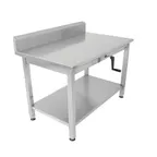 image of John Boos LT6R5-3048SSW 48" Open Base Work Table with Undershelf, 5" Backsplash / 16 Gauge Top - ADA