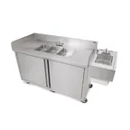 image of John Boos MCS3-1014-HS Mobile Hand Sink, 3-Compartment with Hand Sink