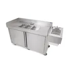image of John Boos MCS3-1014-HS-X Mobile Hand Sink, 3-Compartment with Hand Sink