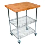 image of John Boos MET-CWC-1 Metropolitan Wire Cart w/ 2 Adjustable Chrome Wire Shelves 