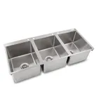 image of John Boos PB-DISINK162012-3 Pro-Bowl Drop-In Sink, 3-Compartment