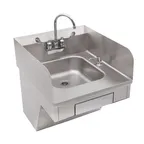 image of John Boos PBHS-ADA-P-STD-SSLR 22" Wall Mounted Hand Sink w/Wrist Faucet & Dispensers - 3 Splashes