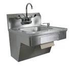 image of John Boos PBHS-ADA-P-STD-X 22" Wall Mounted Hand Sink w/Wrist Faucet, Soap & Towel Dispenser-flyer