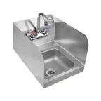 image of John Boos PBHS-W-0909-P-SSLR-X 12" Wall Mounted Hand Sink with Faucet - 3 Splashes/flyer