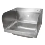 image of John Boos PBHS-W-1410-1-SSLR 17" Wall Mounted Hand Sink without Faucet-w/3 Splashes-Splash Hole