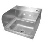 image of John Boos PBHS-W-1410-8OC-SSLR 14" Wall Mounted Hand Sink without Faucet-w/3 Splashes-Splash Holes