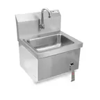 image of John Boos PBHS-W-1410-KV1APN 14" Wall Mounted Hand Sink with Hands Free Faucet, Knee Valve & Apron