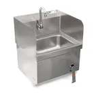image of John Boos PBHS-W-1410-KV1APN-SS 14" Wall Mounted Hand Sink w/Faucet, Knee Valve & Apron - 3 Splashes
