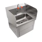 image of John Boos PBHS-W-1410-KV1APS-EW-SS-X 17" Wall Mounted Hand Sink w/Faucet,Knee Valve & Eye Wash-flyer