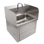 image of John Boos PBHS-W-1410-KV1APS-SS 17" Wall Mounted Hand Sink w/Hands Free Faucet, Knee Valve & Apron