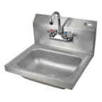 image of John Boos PBHS-W-1410-P 17" Wall Mounted Hand Sink with Splash Mount Faucet