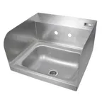 image of John Boos PBHS-W-1410-SSLR 17" Wall Mounted Hand Sink without Faucet - 3 Splashes