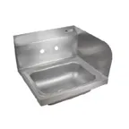 image of John Boos PBHS-W-1410-SSR 17" Wall Mounted Hand Sink without Faucet - Back & Right Splashes