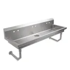 image of John Boos PBMSHS-W1-6020 60" Wall Mounted Hand Sink without Faucet - 16 gauge