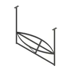 image of John Boos PRB02-C 55" Stainless Steel Triple Bar Ceiling Hung Pot Rack with 15 Double Prong Hooks, Boat Shaped 