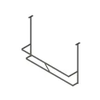 image of John Boos PRD2-C 55" Stainless Steel Double Bar Ceiling Hung Pot Rack with 10 Double Prong Hooks