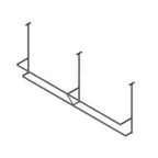 image of John Boos PRD3A-C 79" Stainless Steel Double Bar Ceiling Hung Pot Rack with 14 Double Prong Hooks