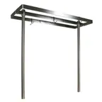 image of John Boos PRG60 60" Stainless Steel Triple Bar Table Mounted Cucina Pot Rack with 15 Double Hooks