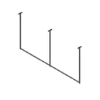 image of John Boos PRS4A-C 103" Stainless Steel Single Bar Ceiling Mounted Pot Rack with 9 Double Prong Hooks