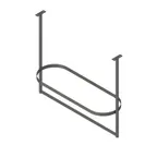 image of John Boos PRTC3-C 67" Stainless Steel Triple Bar Ceiling Mounted Pot Rack with 18 Double Prong Hooks