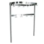 image of John Boos PRTC3A 79" Stainless Steel Triple Bar Table Mounted Pot Rack with 21 Double Hooks