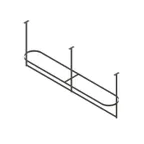 image of John Boos PRTC4-C 91" Stainless Steel Triple Bar Ceiling Mounted Pot Rack with 24 Double Prong Hooks