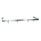 image of John Boos PRW13 72" Stainless Steel Single Bar Wall Mounted Pot Rack with 6 Double Hooks