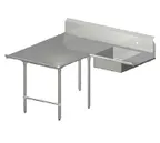 image of John Boos SDT4-L7072SBK-L Soiled "L" Shaped Dishtable w/ Left Table, Landing Design, 10" Backsplash