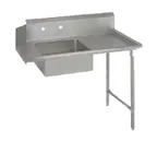 image of John Boos SDT4-S96SBK-R 96" Straight Soiled Dishtable w/ Right Table, Pre-Rinse Sink, 10" Backsplash