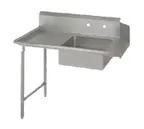image of John Boos SDT6-S96SBK-L 96" Straight Soiled Dishtable w/ Left Table, Pre-Rinse Sink, 10" Backsplash