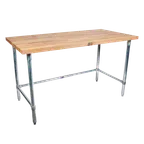 image of John Boos SNB04-X Work Table, Wood Top, 72"W X 24"D X 35-1/4"H Overall Size