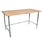 image of John Boos SNB08-X Work Table, Wood Top, 48"W X 30"D X 35-1/4"H Overall Size