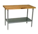 image of John Boos SNS07 Work Table, Wood Top, 36"W X 30"D X 35-1/4"H Overall Size
