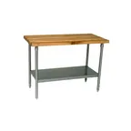 image of John Boos SNS13-X Work Table, Wood Top, 36"W X 36"D X 35-1/4"H Overall Size