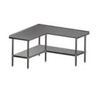 image of John Boos ST4R1.5-L3060SSK L Shaped Work Tables, 60" x 60" x 30" / 14 gauge with Undershelf 