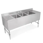 image of John Boos UBS3-2184-2D24-X Underbar Sink Units, 3 Compartment with 2 Drainboards - Flyer