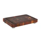 image of John Boos WAL-1812175-SSF - 18" x 12" Black Walnut End-Grain Board, 1-3/4" Oil, Grooved, Feet
