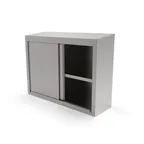 image of John Boos WCS-48-X 48" Stainless Steel Enclosed Wall Mounted Cabinet w/ Sliding Doors