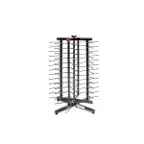 image of JackStack JS052C 52-Plates Swiveling Countertop Plate Rack with Steel Construction and Black Powder Coated 