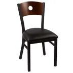image of JMC Furniture CIRCLE SERIES CLEAR COAT CHAIR VINYL Indoor Side Chair with Wood Back and Metal Frame with Clear Powder Coat Finish