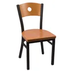 image of JMC Furniture CIRCLE SERIES CLEAR COAT CHAIR WOOD Indoor Side Chair with Wood Back and Metal Frame with Clear Powder Coat Finish 