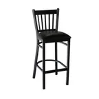 image of JMC Furniture COBRA BARSTOOL VINYL with Slat Back, Black Coat Finish, Vinyl Seat, Indoor Use