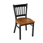image of JMC Furniture COBRA CHAIR WOOD Indoor Cobra Side Chair with Slat Back and Wood Seat, Metal Frame