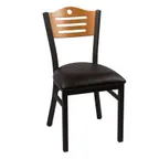 image of JMC Furniture EAGLE SERIES CHAIR VINYL Indoor Side Chair with Wood Back and Vinyl Seat, Metal Frame