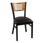 image of JMC Furniture JONES RIVER CLEAR COAT CHAIR VINYL Indoor Side Chair with Slotted Wood Back and Vinyl Seat, Metal Frame