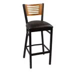 image of JMC Furniture JONES RIVER SERIES BARSTOOL VINYL with Wood Back and Metal Frame, Black Powder Coat Finish