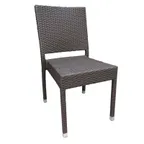 image of JMC Furniture OUTDOOR BALBOA CHOCOLATE CHAIR Aluminum Frame Synthetic Wicker Outdoor Side Chair