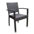 image of JMC Furniture OUTDOOR BALBOA IVORY ARMCHAIR Aluminum Frame Synthetic Wicker Outdoor Armchair
