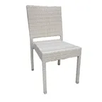 image of JMC Furniture OUTDOOR BALBOA IVORY CHAIR Aluminum Frame Synthetic Wicker Outdoor Side Chair