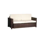 image of JMC Furniture OUTDOOR ESPRESSO DOUBLE COUCH 26H x 66W Loveseat with Cushions Aluminum Frame